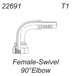 Фитинг BSP (RS90) 90° с накидной гайкой
