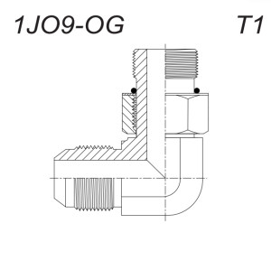 Адаптер JIC (UNF) (WWKD) Угловой с контр. гайкой 90° Ш-Ш