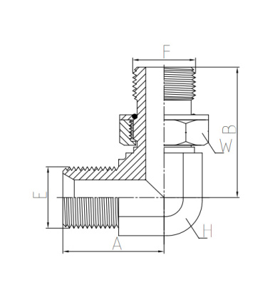 Гидравлические адаптеры Адаптер BSP (RRKD) Угловой с контр. гайкой 90° Ш-Ш
