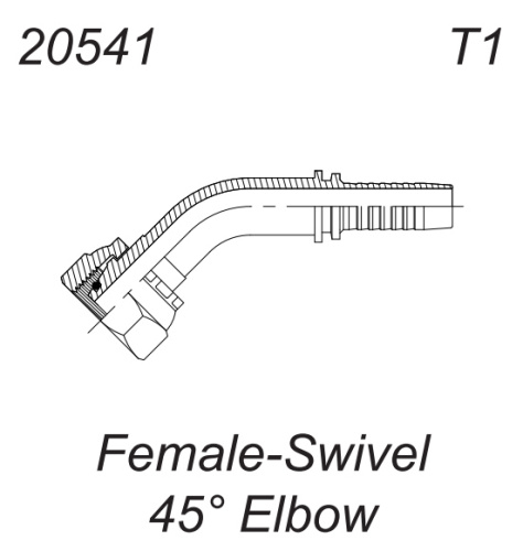Фитинг DKO-S (MSO45-S)  45° с накидной гайкой (гидравлика)