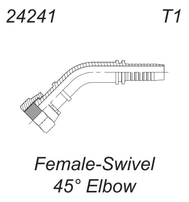 Фитинг ORFS (OS45) 45° с накидной гайкой (гидравлика)