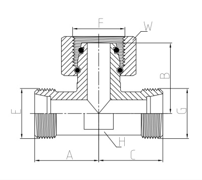 Гидравлические Тройник Metric (MOT-L) Ш-Г-Ш