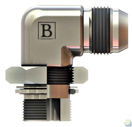 Гидравлические адаптеры Угловой BSP-JIC (UNF) с контр. гайкой 90° (Ш) RWKD