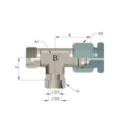 Гидравлические Тройник METRİC (Ш-Ш-Г)