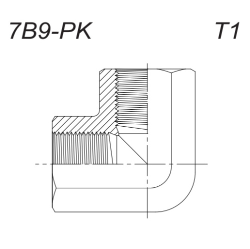 Гидравлические адаптеры Адаптер BSP (DD) Угловой 90° Внутренняя Резьба