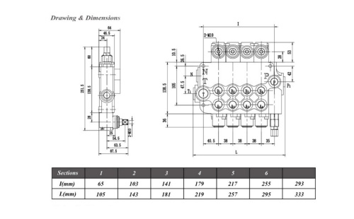 Моноблочный гидрораспределитель серии Р80 (1 секция)