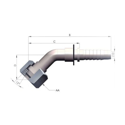 Фитинг DKOL 45 MSO45-L (гидравлика)