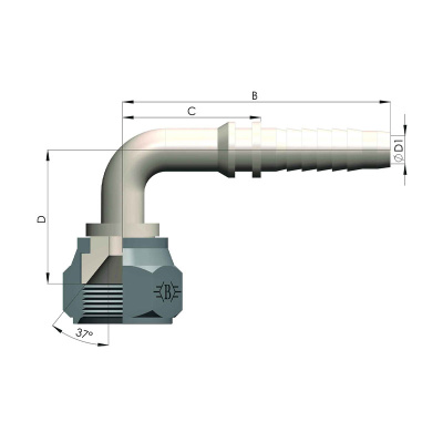 Фитинг JIC 90 WS90 (гидравлика)