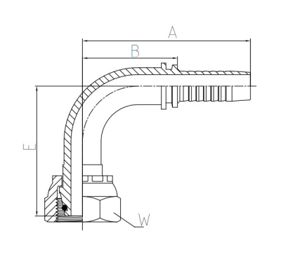Фитинг DKO-L (MSO90-L)  90° с накидной гайкой (гидравлика)