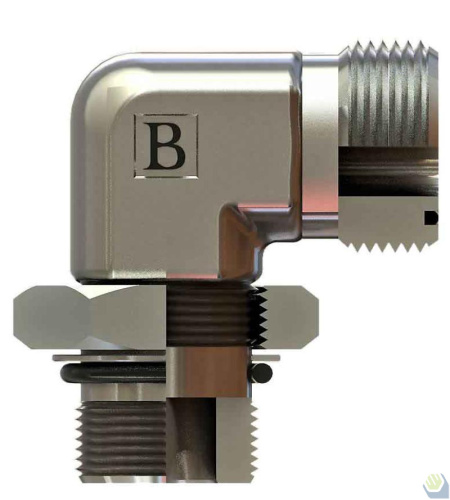 Гидравлические адаптеры Угловой BSP-ORFS с контр. гайкой 90° (Ш-Ш) ROKD
