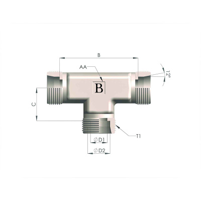 Гидравлические Тройник METRİC (Ш-Ш-Ш)