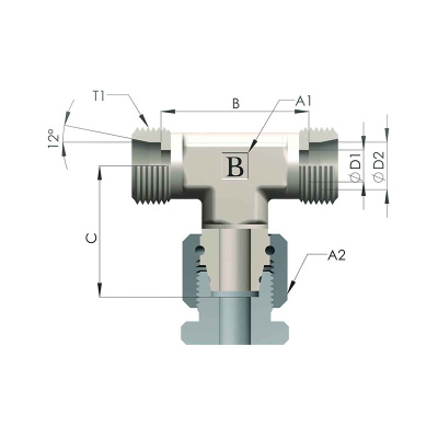 Гидравлические Тройник METRİC (Ш-Г-Ш)