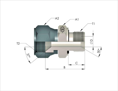 Гидравлические адаптеры BSP-JIC (UNF) (Г-Ш) RWTN
