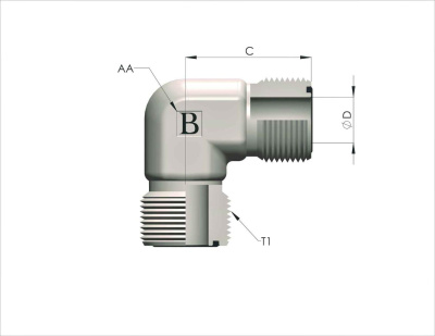 Гидравлические адаптеры Угловой ORFS 90° (Ш-Ш) OD