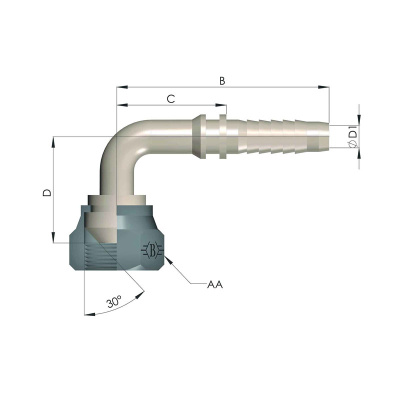 Фитинг BSP 90 RS90 (гидравлика)