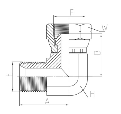 Гидравлические адаптеры Адаптер BSPT-BSP (RTD/2B9) Угловой 90°