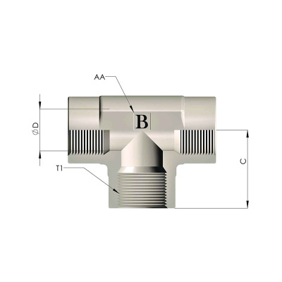 Гидравлические Тройник BSP (В-В-В / Г-Г-Г)