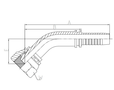 Фитинг BSP (RS45) 45° с накидной гайкой (гидравлика)