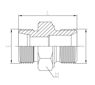 Гидравлические адаптеры Адаптер Metric (MMBN-L/1CM-WD) тип Е - Metric (Ш-Ш) JIS-ORING