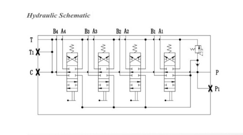 Моноблочный гидрораспределитель серии Р40 (2 секции)