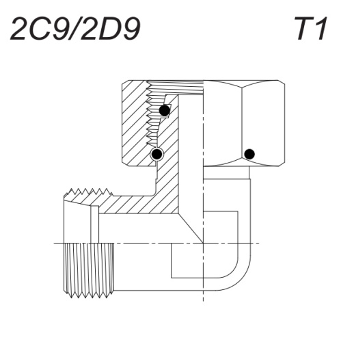 Гидравлические адаптеры Адаптер Metric (MTD-S/2D9) Угловой 90° Г-Ш