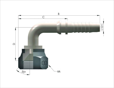 Фитинг Komatsu RIS90 (гидравлика)