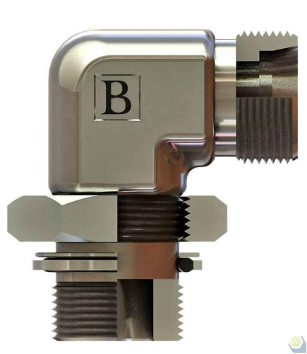 Гидравлические адаптеры Угловой BSP-METRIC с контр. гайкой 90° (Ш-Ш) RMKD-L