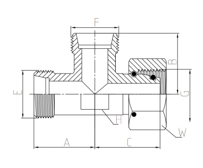 Гидравлические Тройник Metric (MYT-L/CC) Г-Ш-Ш