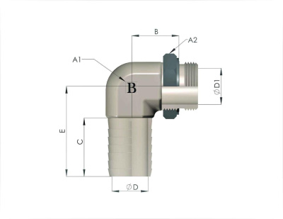Гидравлические адаптеры Уголок всасывающие насоса PED