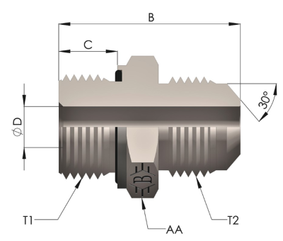 Гидравлические адаптеры Переходник BSP BLOK - JIS (RRBN) КОНУСА 60° Ш-Ш