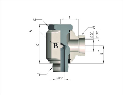 Гидравлические адаптеры Угловой BSP-METRIC BANJO 90° (Ш-Ш) RMDD-L