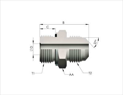 Гидравлические адаптеры BSP-JIC (UNF) (Ш-Ш) RWN
