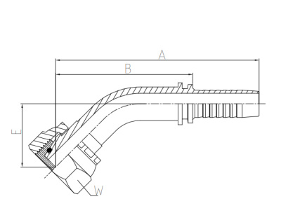 Фитинг DKO-S (MSO45-S)  45° с накидной гайкой (гидравлика)